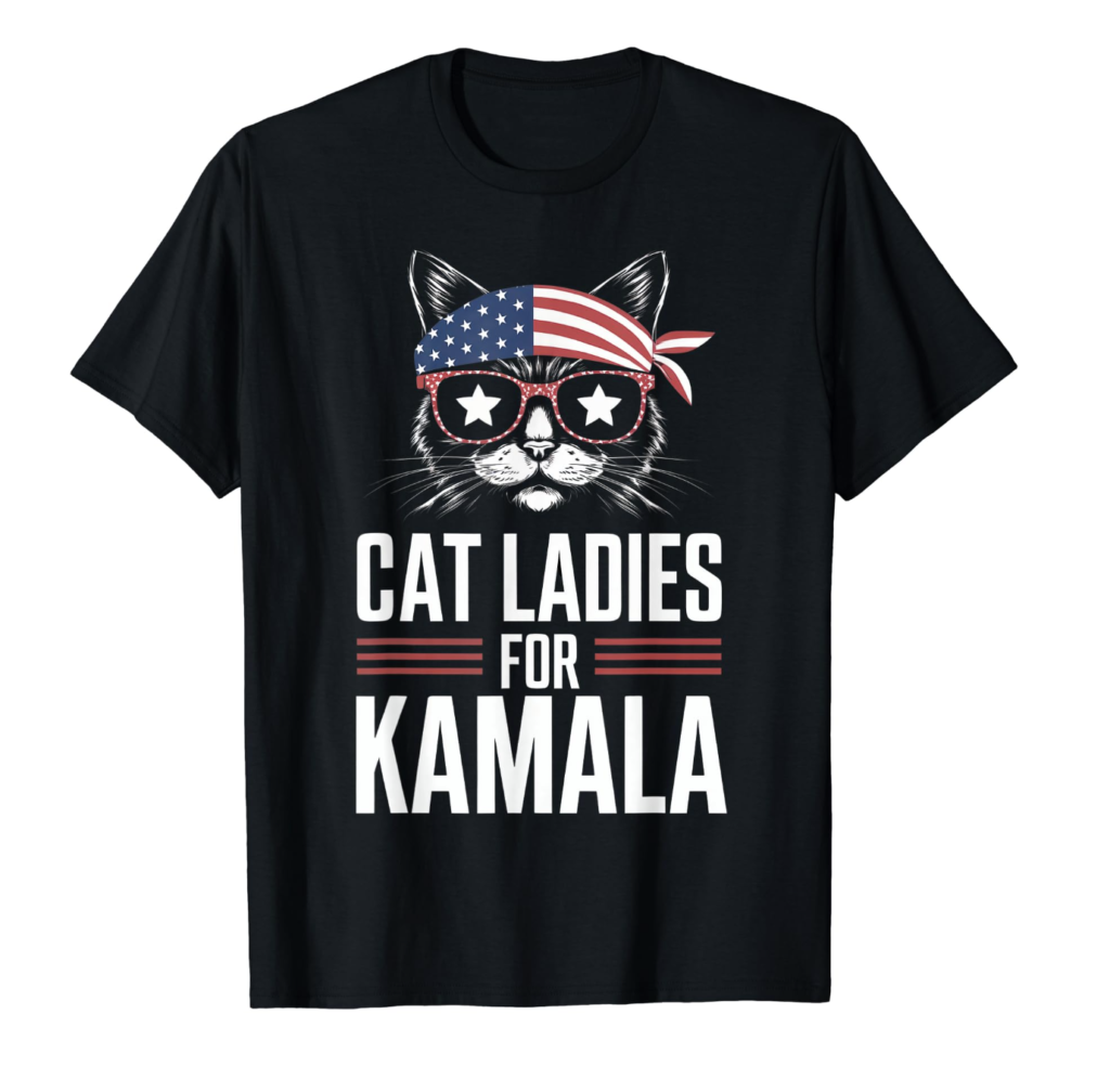 Cat Ladies for Kamala Funny Cat 2024 President Kamala-Harris T-Shirt